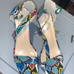 snakeprint heels w/ matching clutch