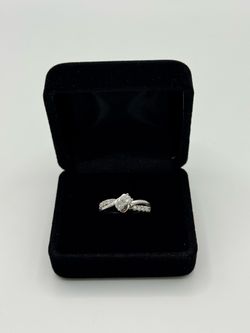 Ladies 10KT White Gold Diamond Bypass Engagement Ring