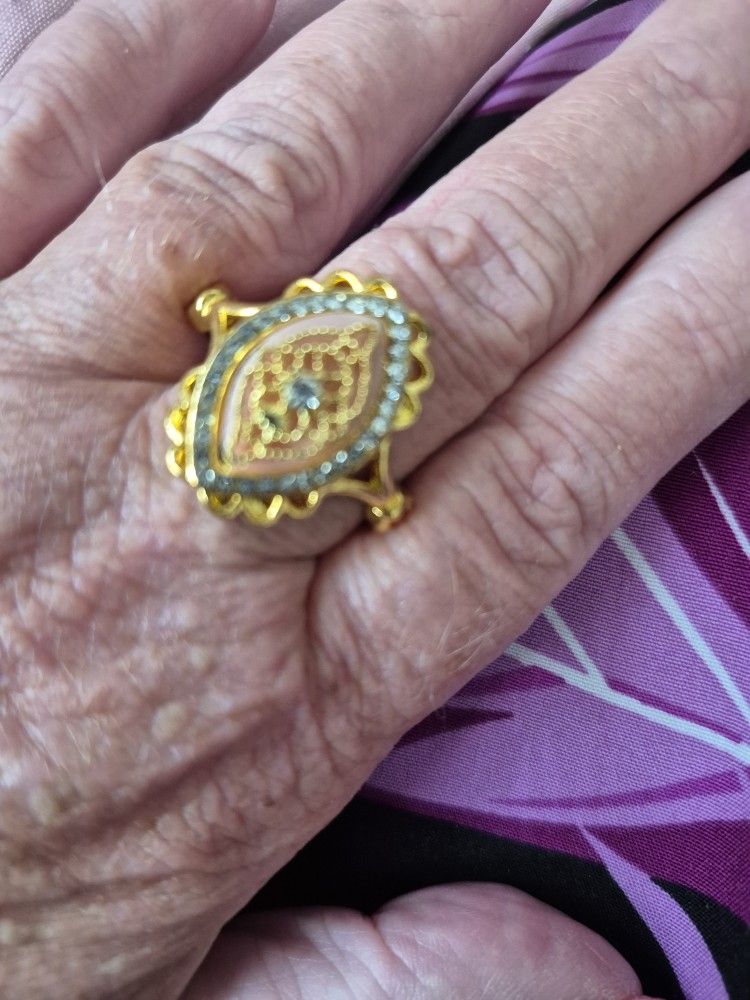 Gold Plated Cz Ring Size 12 1/2