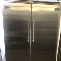 Viking 66” Stainless Steel Built In Side By Side Refrigerator Column Set 