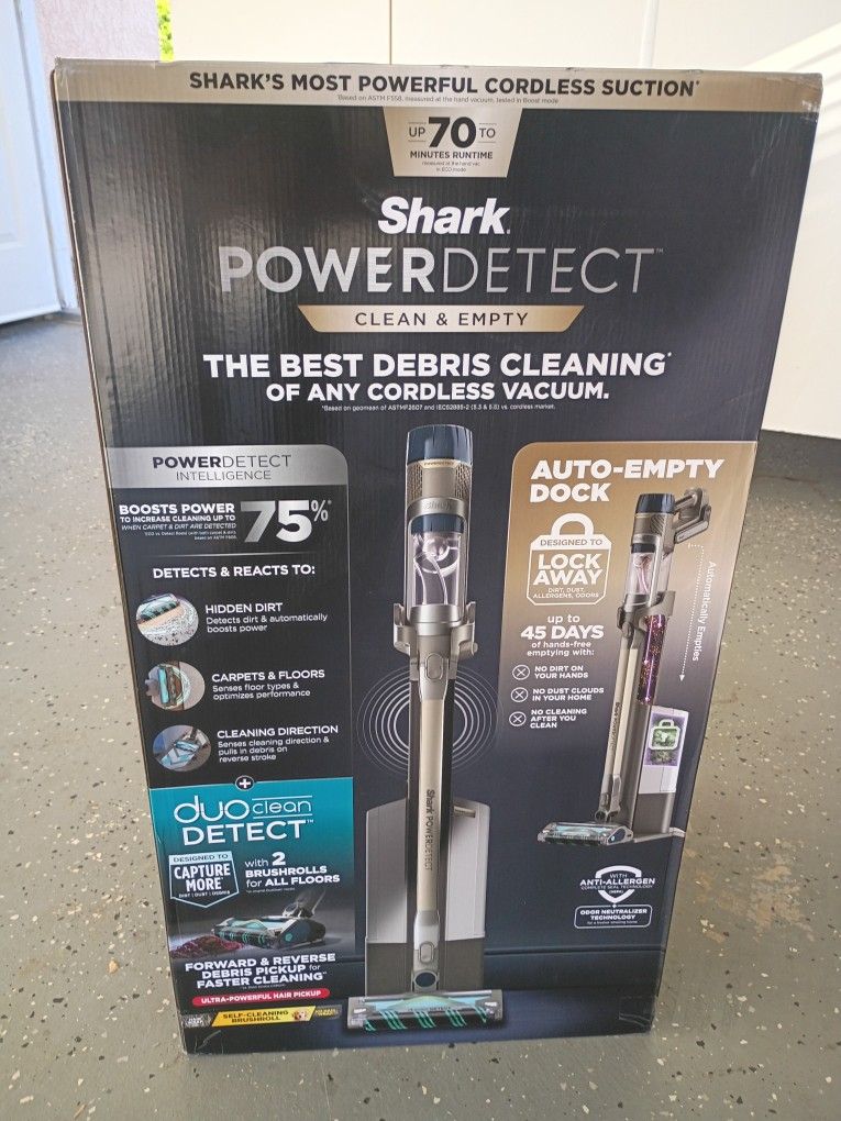 New Shark Power Detect Clean &Empty Stick Vacuum