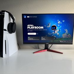 Sony Playstation 5 and Monitor