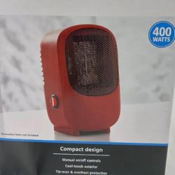 mainstays personal heater red 