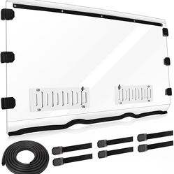 Vented Front Windshield, Poly UTV Windshield For Polaris Ranger 800 6x6/XP 800/Crew 2010-2016, Ranger 570 Full Size 2016-2025, 5mm Thick Poly Scratch-