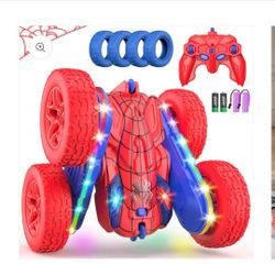 Terucle Remote Control Car Spider Rc Cars New Upgraded Strip Lights and Headlights Car Toys Double-Sided 360° Rotating Rc Truck for Boys Girls Birthda