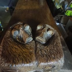 Beautiful Giant Wooden Bear Table