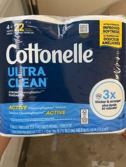 Cottonelle Ultra Clean Toilet Paper – 4 Mega Rolls (5 total)