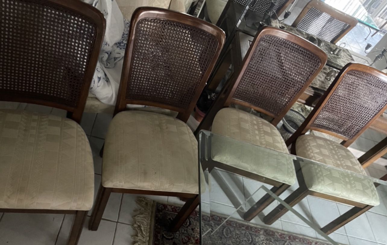 Mid Century Came Back Chairs X 4