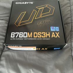 GIGABYTE B760M DS3H AX motherboard, LGA1700, DDR5, WiFi 6E, 2.5GbE, 2x M.2, PCIe 4.0, mATX