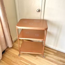 Vintage Mid Century Rose Gold Bar Cart