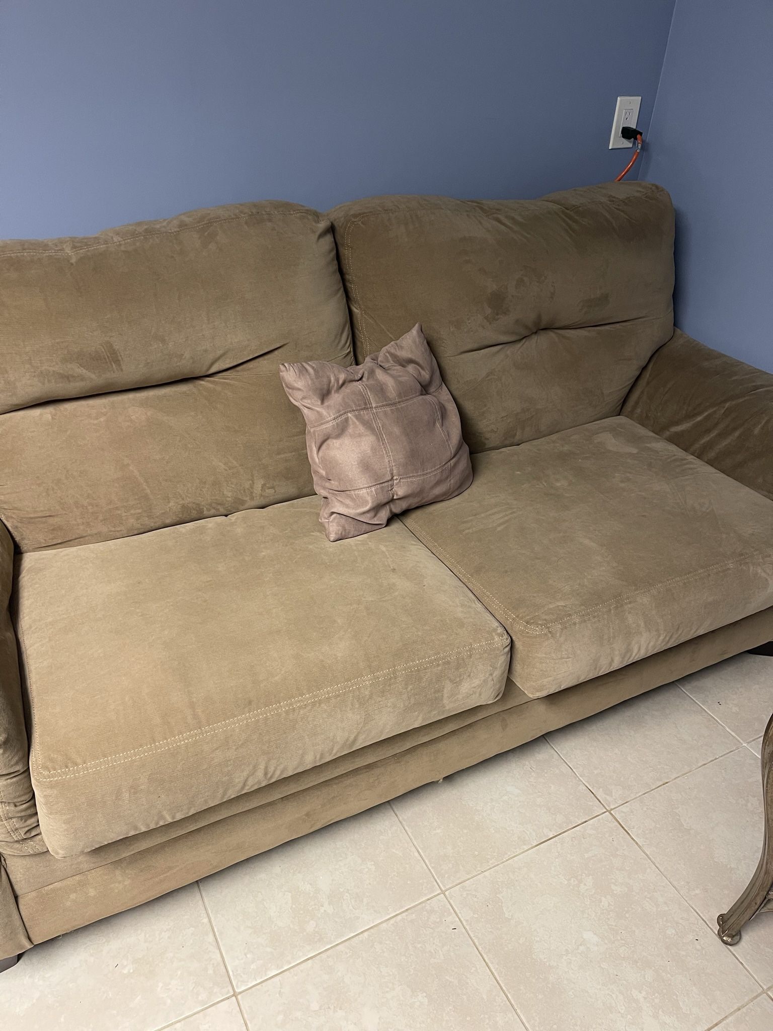 Tan Suede Couch