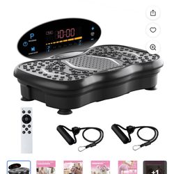 Vibration Plate Exercise Machine with Resistance Bands