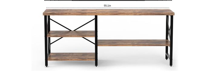 55 Inch TV Stand for TVs up to 70 Inch TV, Modern Entertainment Center with Open Storage Shelves, TV Media Console Table for Living Room, Rustic Brown