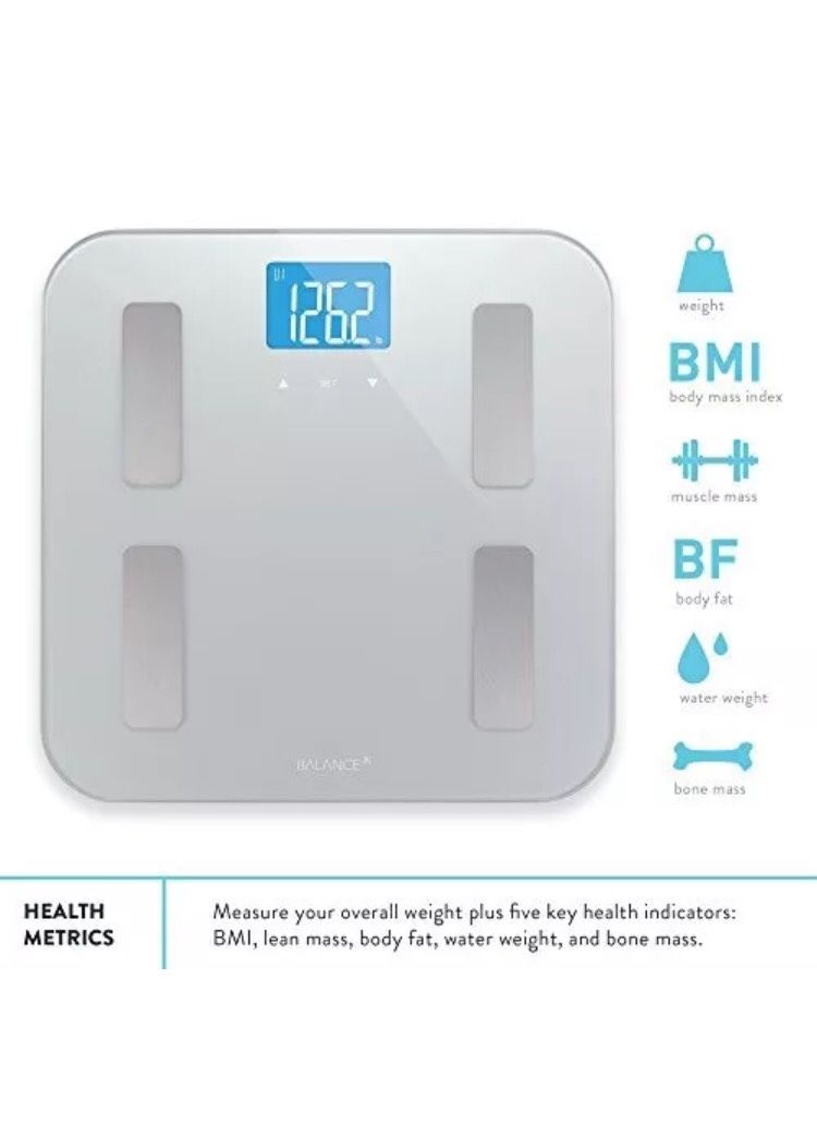 Digital Body Fat Weight Scale by Balance, Accurate Health Metrics, Body Composition & Weight Measurements