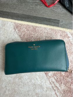 Kate Spade New York Pebbled Leather Zip Around Wallet – Teal