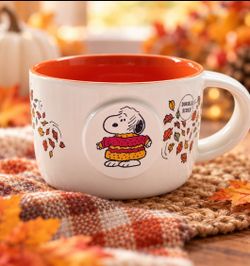 Sweater Weather Coffee Mug Orange Interior Fall Leaves