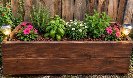 Rustic Wood Outdoor Planter Box