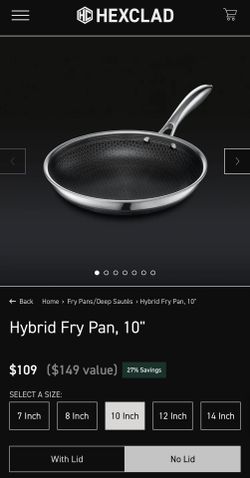 Hex Clad Hybrid Fry Pan with Lid, 10"