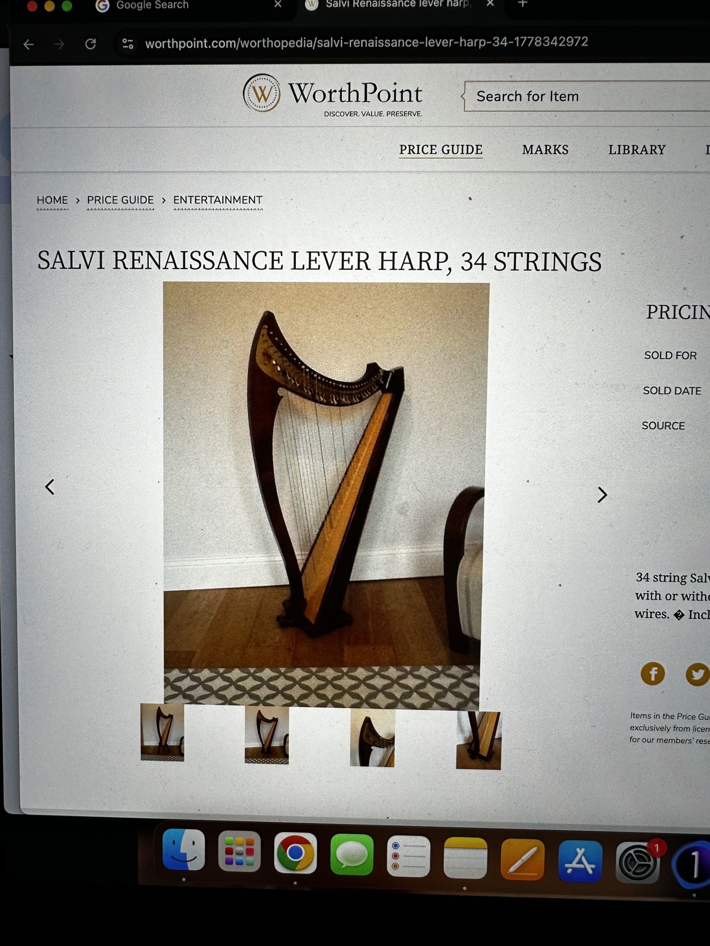 Salvi Renaissance Lever Harp 34 Strings
