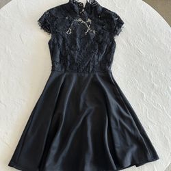 Francesca’s Black Lace Open Back Dress