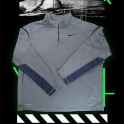 Nike Mens Dri-Fit Quarter Zip Pullover Sweatshirt (Olive Green)