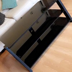 Metal And Tempered Glass Tv Stand Up To 55” 