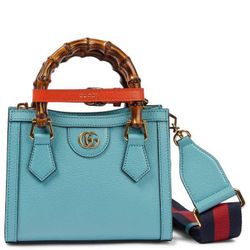 Gucci Women's Blue Diana Mini Leather Tote Bag