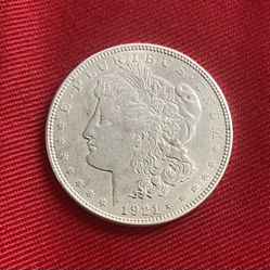 1921-D Morgan Silver Dollar Almost Uncirculated - 90 % Silver