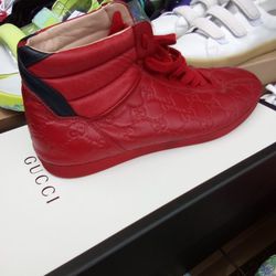 ** GUCCI RED HIGH TOP SNEAKERS/ SIZE 8 ** $350 OBO 
