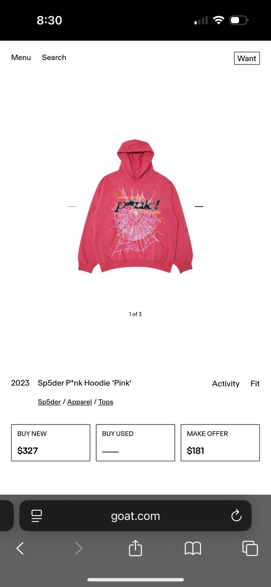 Pink SP5DER Hoodie