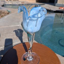 Glass Floral Candle Holder Made in Italy