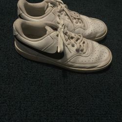 White and black Nike Air Forces