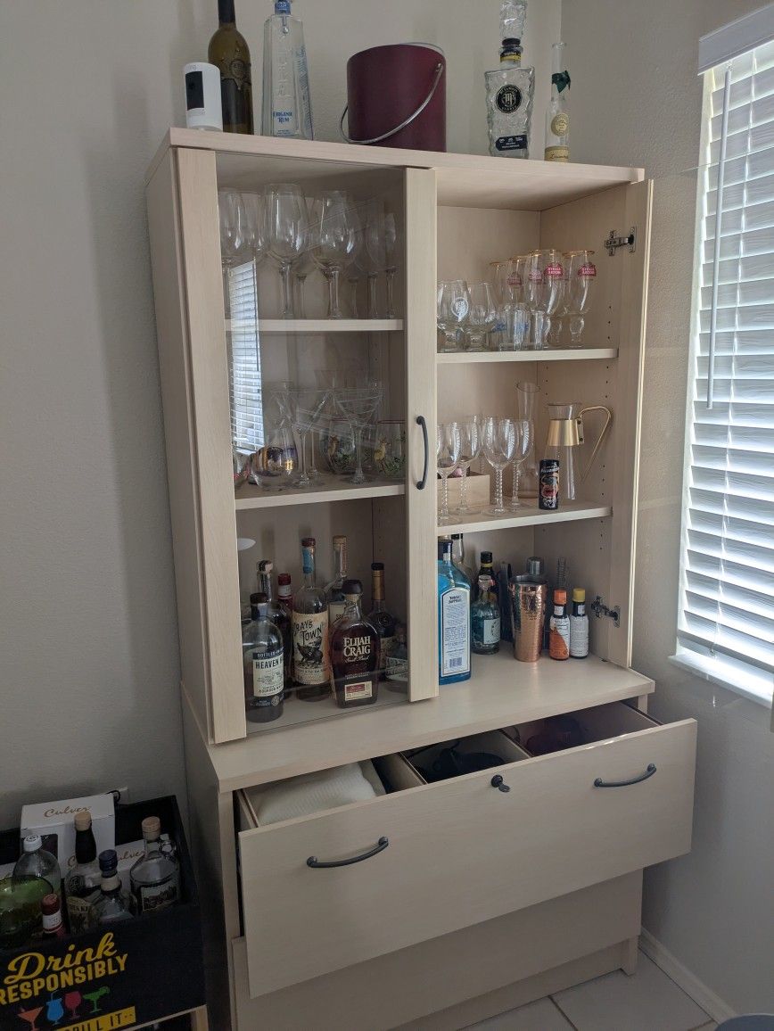 Storage Cabinet For Bar, Office File Cabinet, Or Display Shelf