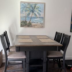 Dining Table Set with 4 Chairs
