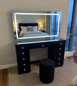 New Black LED Vanity W BLUETOOTH