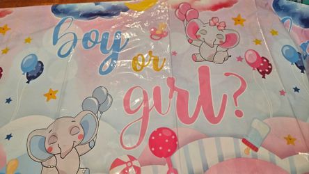 Baby shower / gender reveal plastic tablecloths
