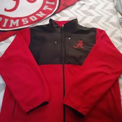 Alabama Crimson Tide Zip Up Jacket/coat Size XL Crimson Black