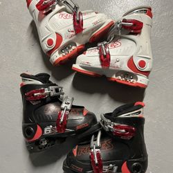 (2) Little Kids Adjustable ROCES Ski Boots 223