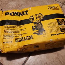 The DEWALT DCF911B is a 20V MAX* 1/2-in. Brushless Cordless Impact Wrench (Bare Tool) designed for fast, efficient fastening with 250 ft-lbs of tighte