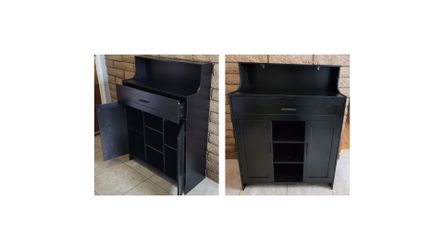 Kitchen / Dining Storage Cabinet with Cubby Shelves and drawer
