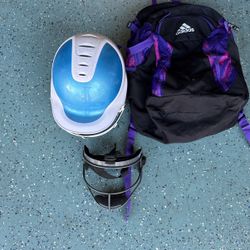 Softball Backpack And Helmet