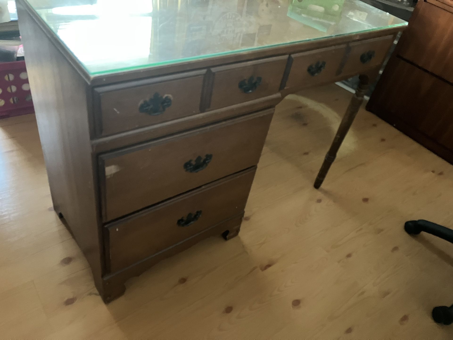 Vintage Wooden Students Desk 