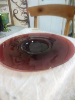Anchor Hocking Ruby Red Cake Plate