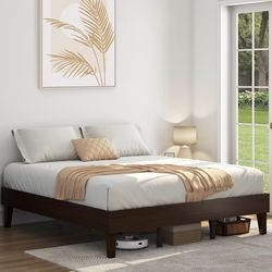 King sized bed frame walnut / wooden bed frame/ minimalist bed frame / wooden king sized bed frame