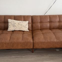 Futon sofa Bed, Pecan Brown