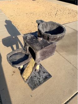 44” Grey Carpet Cat Tree Stand with Beds