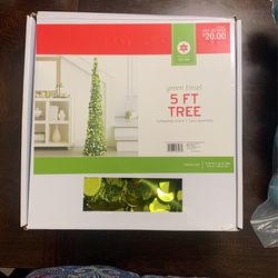Green Tinsel Christmas Tree