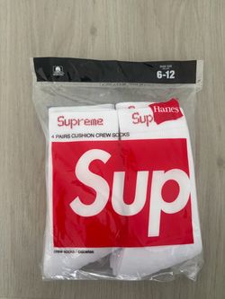 Hanes Supreme Crew Socks 4-Pack White