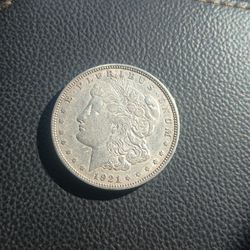1921 S Silver Dollar Morgan Almost Uncirculated Great Detail