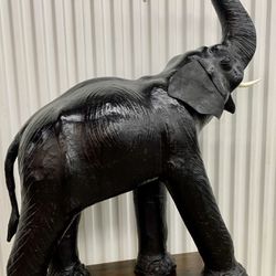 Antique 1920’s Large Leather Elephant Sculpture
